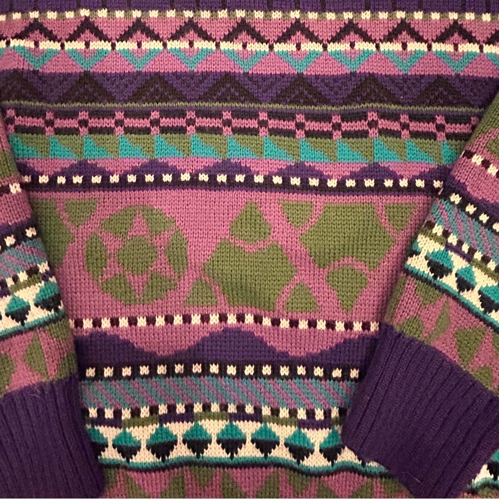 Vintage Segrets Sun Prints patterned turtleneck sweater - Picture 2 of 5